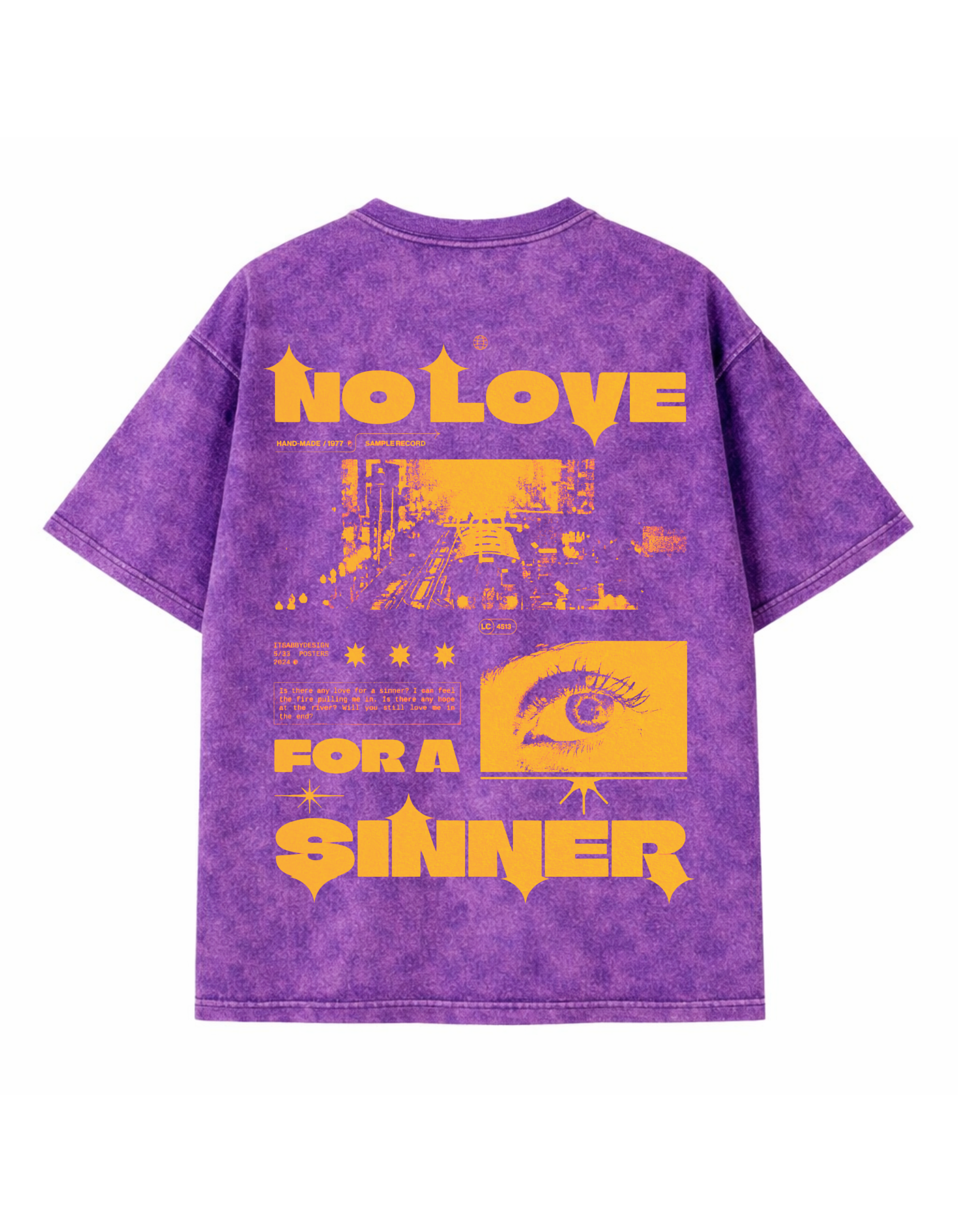 No Love For A Sinner Acid Wash Tee
