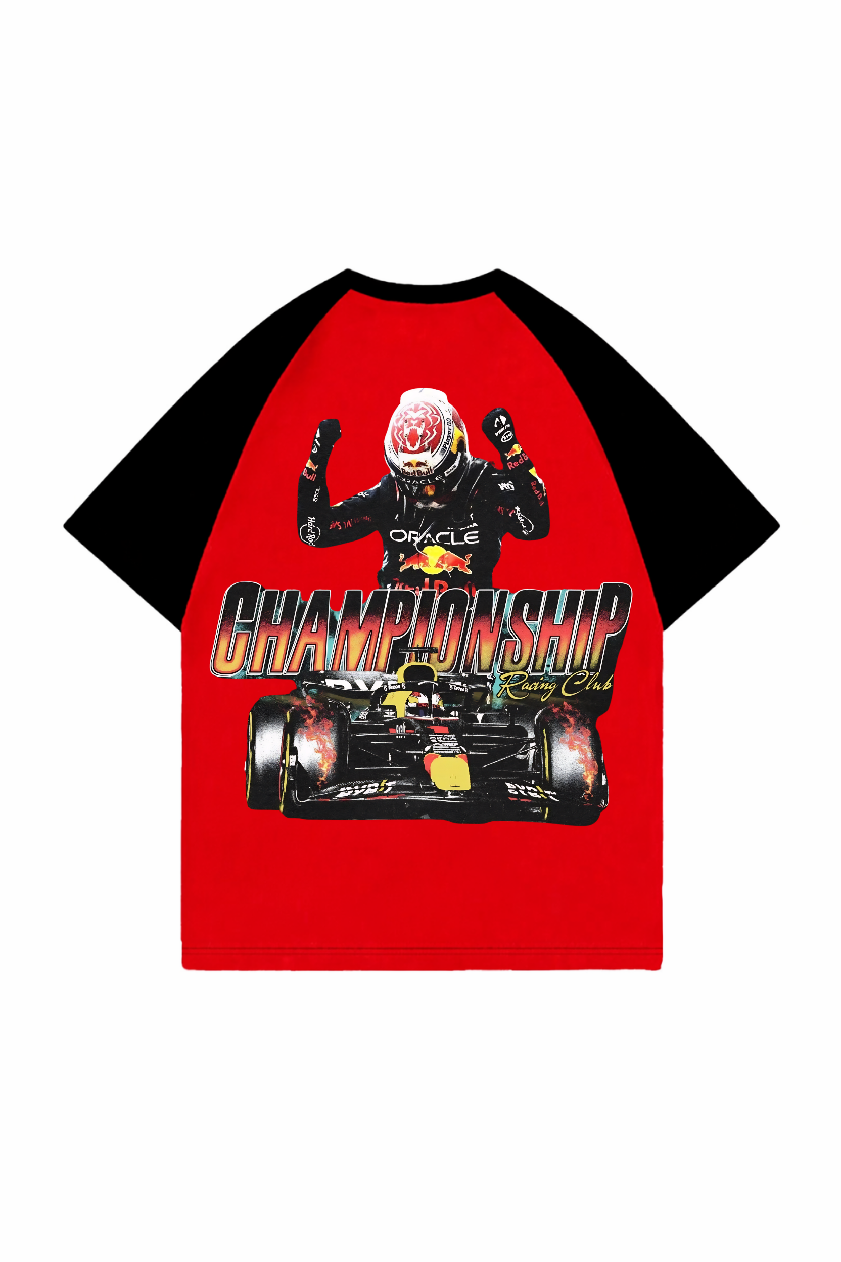 Championship Racing Club Raglan Tee – Red & Black