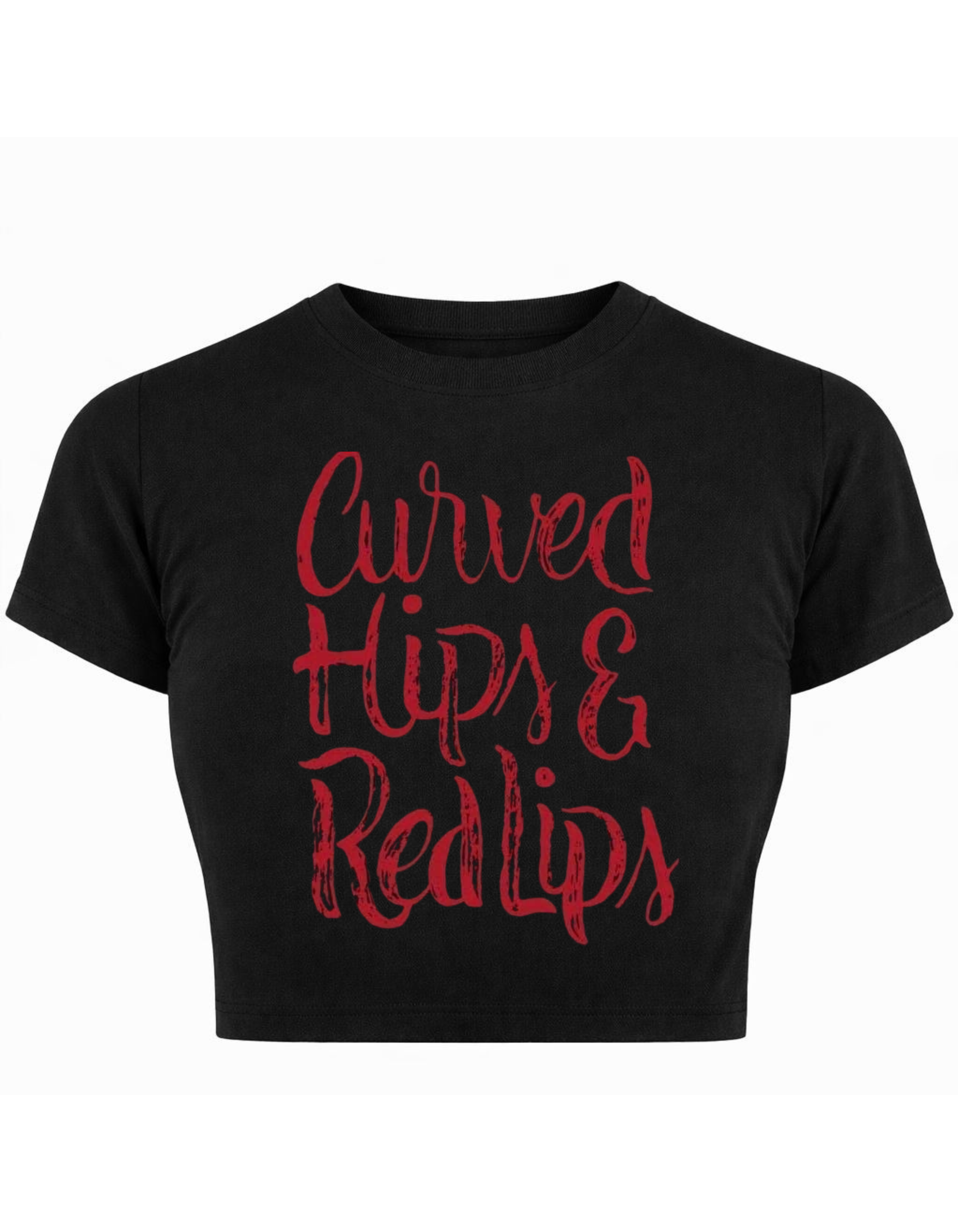Curved Hips & Red Lips Crop Top