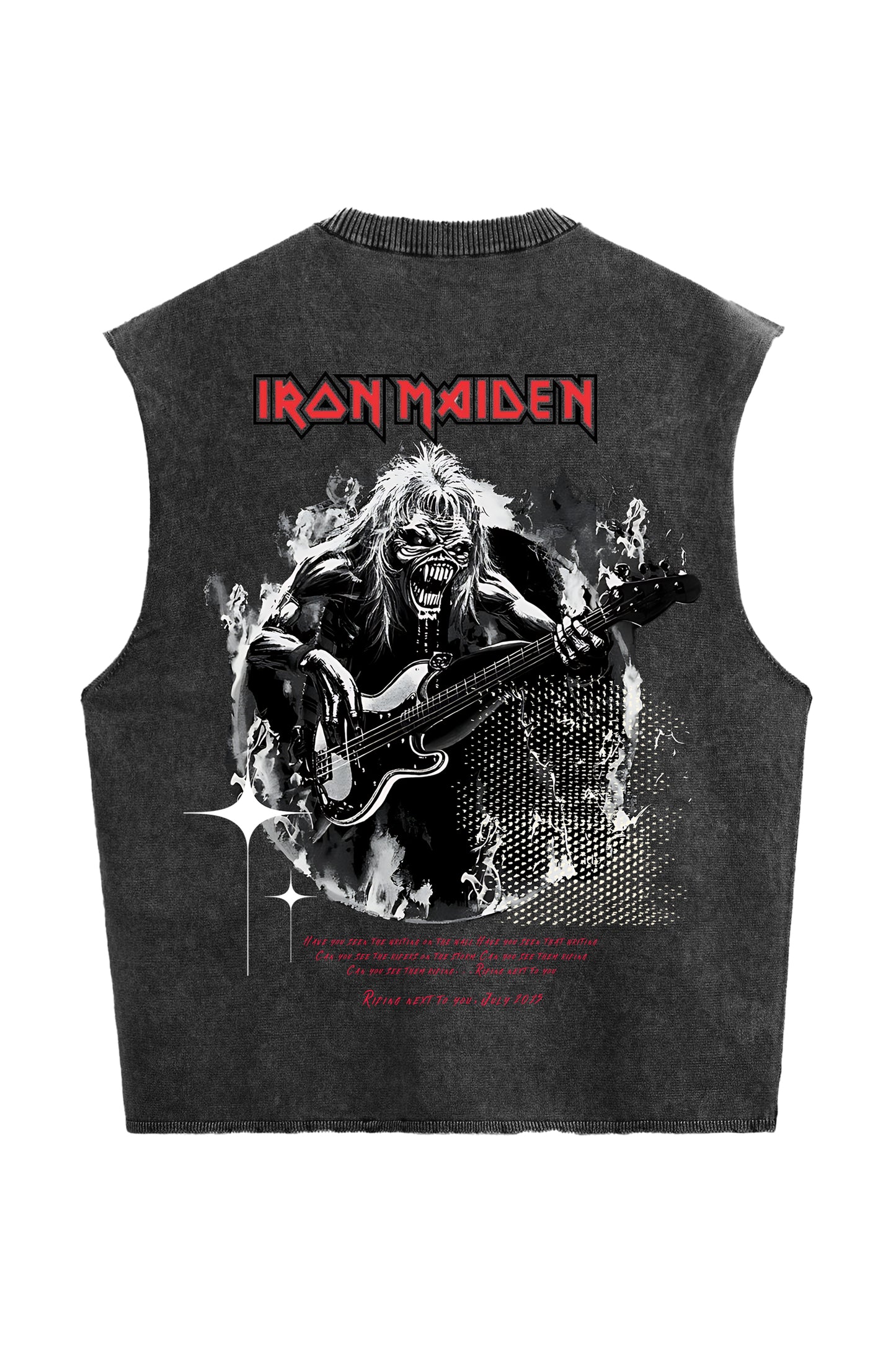 Iron Maiden Designed Vintage Oversized Vest