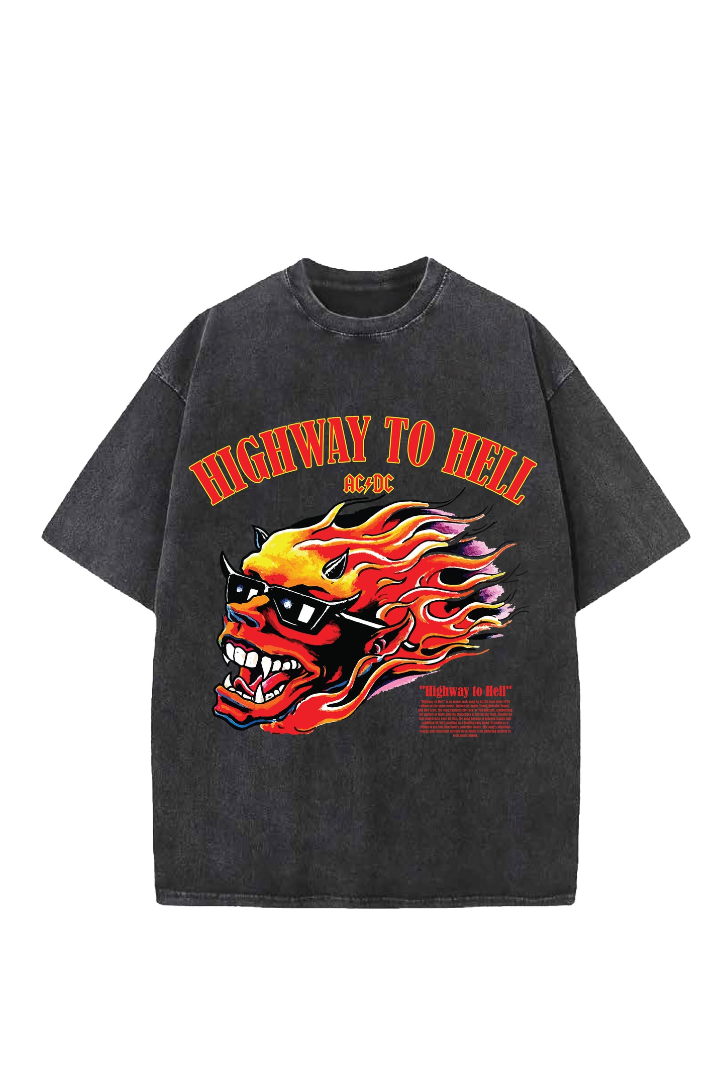 Highway To Hell Designed Vintage Oversized T-shirt