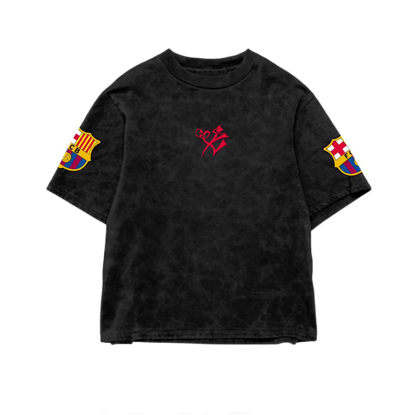 Yamal 10 Signature Acid Wash Oversized Tee – Black